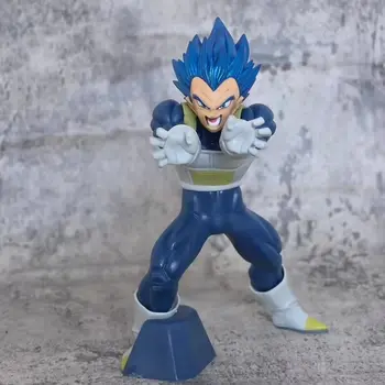 Anime Dragon Ball Super Saiyan Mėlyna Plaukų Vedžitas Super Saiyan Dievas PVC Veiksmų Skaičius, Surinkimo Modelis 21cm