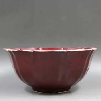 Antikvariniai MingDynasty porceliano dubuo,raudona glazūra louts dubenėlį,Rankomis dažyti amatų,Surinkimo ir Puošmena