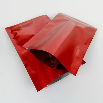 Atidarykite Viršų Raudona Aliuminio Folija Šilumos Antspaudas Maisto Vakuuminį Paketą Maišą Pupelių Užkandis Imties Pakuočių Baggies Butas Mylar Pack Maišeliai