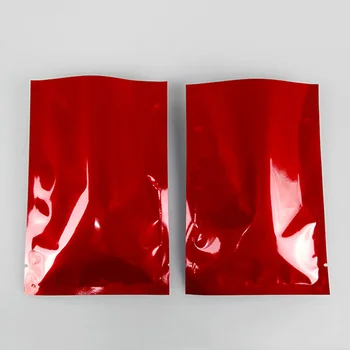 Atidarykite Viršų Raudona Aliuminio Folija Šilumos Antspaudas Maisto Vakuuminį Paketą Maišą Pupelių Užkandis Imties Pakuočių Baggies Butas Mylar Pack Maišeliai Nuotrauka 2