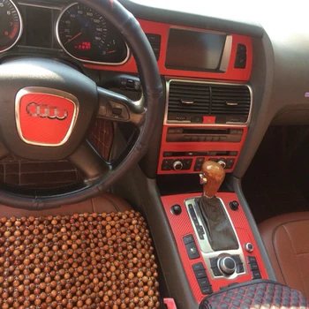 Audi Q7 2005-2015 Interjero Centrinis Valdymo Pultas Durų Rankena (3D/5D Anglies Pluošto Lipdukai Lipdukai Automobilio stilius Accessories Nuotrauka 2