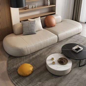 Audinio sofos aukštos kokybės modernių mažų šeimos kambarį kūrybos arc technologijos audinio, sofa-lova, kelių sėdynės [2.5 m] pilkos klastos