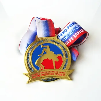 aukso Veidrodis rusijos medalius,metalo sporto medalis su jūsų logotipu,aukso ir cinko lydinio medalis už sporto Nuotrauka 2