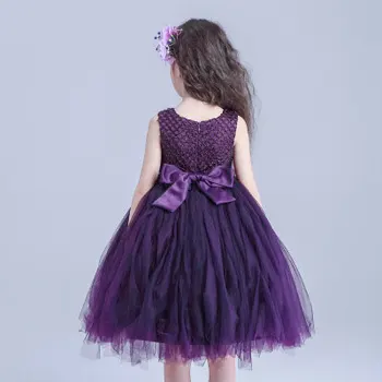Aukštos kokybės vasarą mergina, elegantiška violetinė suknelė vaikas kostiumas princesė vestuvių suknelė karnavalo šou vaikams apsirengti mergina kostiumas Nuotrauka 2