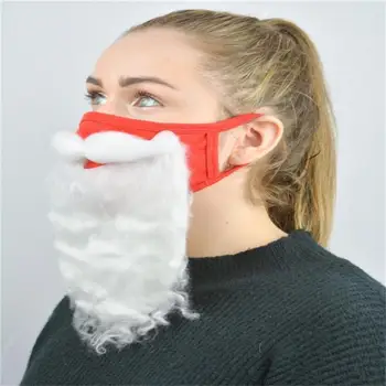 Balta Barzda Santa Claus Kaukė Medvilnės Kalėdų Kaukė 