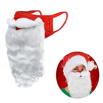 Balta Barzda Santa Claus Kaukė Medvilnės Kalėdų Kaukė 