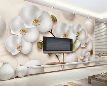 Beibehang gražus trimatis gražus drugelis orchidėja space TV foną, sienų freskomis namų puošybai 3d tapetai
