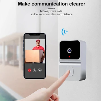 Belaidžio Wifi Doorbell Kamera Atspari Vandeniui Vaizdo Doorbell Smart Belaidė Lauko Durų Skambutį Su Kamera, Naktinis Matymas Nuotrauka 2