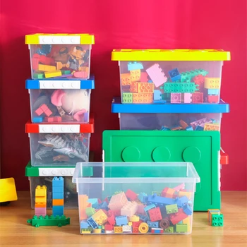 Blokai talpinimo Plastiko Žaislas Plytų Organizatorius Skaidrus Konteineris Vaikams, Lėlės Drabužiai Įvairenybės Užkandis Tabletes Nuotrauka 2
