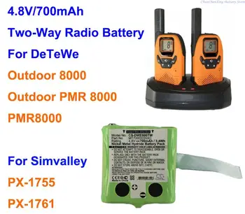 Cameron Kinijos 700mAh baterija DETEWE Lauko 8000, PMR8000, Lauko PMR 8000, Už Simvalley PX-1755, PX-1761