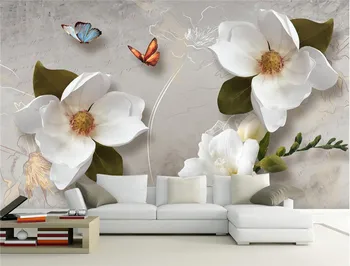 Custom 3D Sienų Freskomis Tapetai Europos Retro Stiliaus Gėlių Drugelis Darbalaukio Foną Kambarį, TV Foną, Sienos Freskos