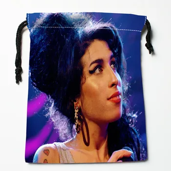Custom Amy Winehouse Raišteliu Krepšiai Atspausdintas dovanų maišeliai 18*22cm Kelionių Maišelis Laikymui Drabužių, Rankinės Makiažas Maišelį W-616 Nuotrauka 2