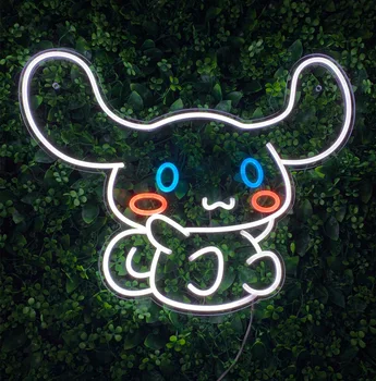 Custom Led Mielas Cinnamorol Japonijos Katė Anime Neon Flex Šviesos Ženklas Namo Kambario Sienų Dekoras Kawaii Miegamojo Sienų Apdaila Nuotrauka 2