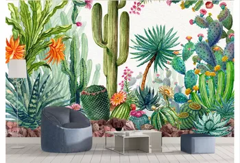 Derliaus asmenybės stereo tapetai Šiaurės stiliaus tropinių miškų augalų kaktusas fono sienos dokumentų namų dekoro