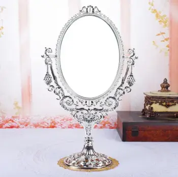 Didelis HD Europos makiažo veidrodėliai darbalaukio retro dvigubai princess tualetinis staliukas top veidrodis Nuotrauka 2