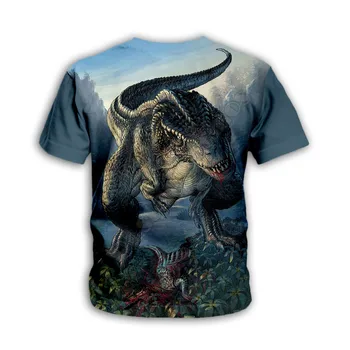 Dinozaurai 3D Atspausdintas Tshirts Vaikų Šortai Rankovės Boy Girl Vasaros Marškinėliai Juokinga Gyvūnų Vaikai tshirts 07 Nuotrauka 2