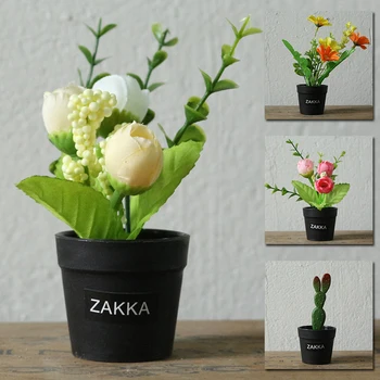 Dirbtinės Gėlės Plastiko Augalų Modeliavimo puodą Stalo Apdailos Mažas Mini Fotografavimo rekvizitai Kūrybos Gruodis