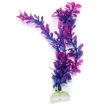 Dirbtinės Plastikinės Augalų Violetinės Žolės Žuvų Bakas Akvariumas Ornamentas, Papuošimas Kraštovaizdžio Nuotrauka 2