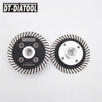 DT-DIATOOL 2vnt 75MM Karšto Paspaudus Mini Turbo deimantinius diskus su Nuimamu M14 Briaunos Pjovimo Diskas Marmuro, Granito,