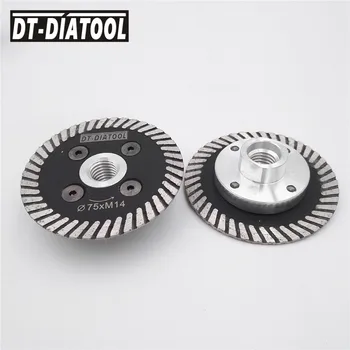 DT-DIATOOL 2vnt 75MM Karšto Paspaudus Mini Turbo deimantinius diskus su Nuimamu M14 Briaunos Pjovimo Diskas Marmuro, Granito, Nuotrauka 2