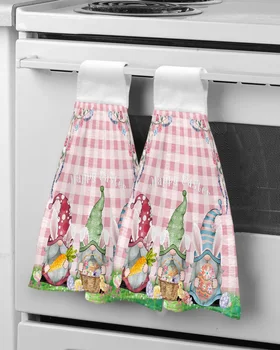 Easter Bunny Kiaušinių Gėlių Gnome Minkštas Mikropluošto Rankšluosčiu, Virtuvės Plovimo Šluostės Rankšluosčiai Nešiojamų Valymo Rankšluostį