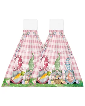 Easter Bunny Kiaušinių Gėlių Gnome Minkštas Mikropluošto Rankšluosčiu, Virtuvės Plovimo Šluostės Rankšluosčiai Nešiojamų Valymo Rankšluostį Nuotrauka 2