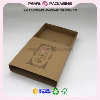 Ekologiškos Pakuotės, Natūralios Rudos spalvos Kraft Pakuotės, Dėžutės Stalčių ir Rankovės Šukos Pakuotės, Dėžutės, Individualų Dėžutė su Spauda Nuotrauka 2