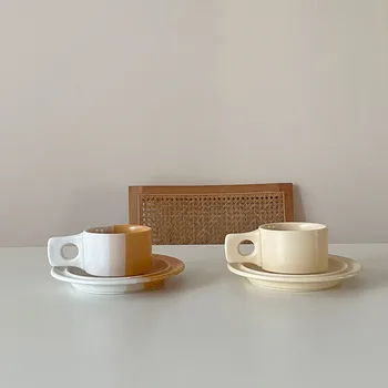 Europos Keramikos Puodelis Dažytos Popietės Arbata Kavos Puodelio Nustatyti Kavos Staliukas Darbalaukio Šiuolaikinio Vandens Puodeliai Kūrybos Namų Puošybai Nuotrauka 2
