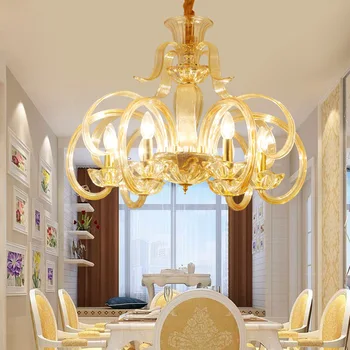 Europos stiliaus žvakė kristalų liustra kūrybos kambarį liustra restoranas miegamojo lempa viešbučio fojė villa kristalų lempos