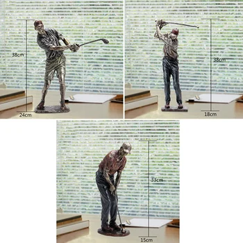 Golfas Statulėlės Derliaus Pav Statula Dekoras Dekoratyvinis Dervos Skulptūra Darbalaukio Ornamentu Namų Lentynos, Biuro Dekoras Nuotrauka 2