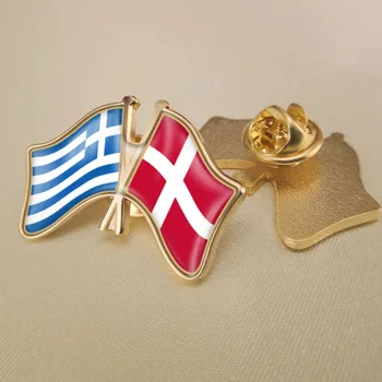 Graikija ir Danija Kirto Dviguba Draugystė Šaligatvio Atvartas Smeigtukai Sagė Ženkliukai