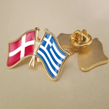 Graikija ir Danija Kirto Dviguba Draugystė Šaligatvio Atvartas Smeigtukai Sagė Ženkliukai Nuotrauka 2