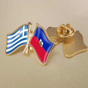 Graikija ir Haičio Kirto Dviguba Draugystė Šaligatvio Atvartas Smeigtukai Sagė Ženkliukai