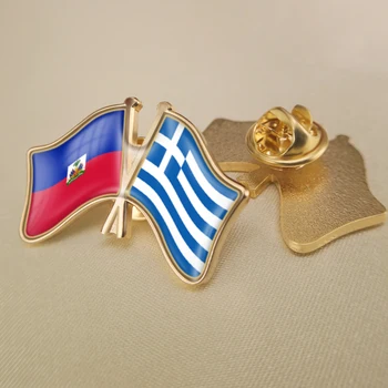 Graikija ir Haičio Kirto Dviguba Draugystė Šaligatvio Atvartas Smeigtukai Sagė Ženkliukai Nuotrauka 2