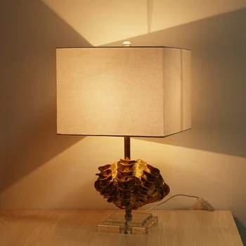 Gyvenamasis kambarys miegamasis paprasta šiuolaikinės neoklasikinis Nordic Light prabangus modelis kambarys studijų naktiniai aukso folija myli dervos stalo lempos Nuotrauka 2