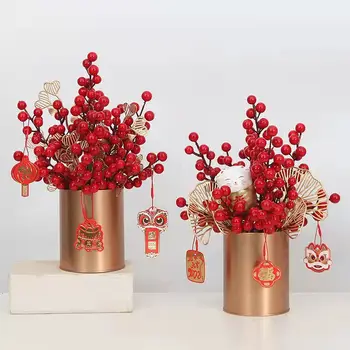 Gėlių vaza augalų puodą modeliavimas gėlių netikrą gėlių, augalų stalčiuko puodą red cherry kambarį apdaila dovana