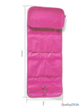 Hangable Roll-up Kelionių Saugojimo Krepšys vienas dydis 100% Poliesteris Hot Pink PolyesterToiletry kelioniniai Krepšiai Nuotrauka 2