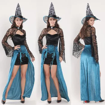 Helovinas naujas cosplay kostiumų Europos ir Amerikos demonas vampyras ragana mirties mėlynas kostiumas tinka bet paveikslas