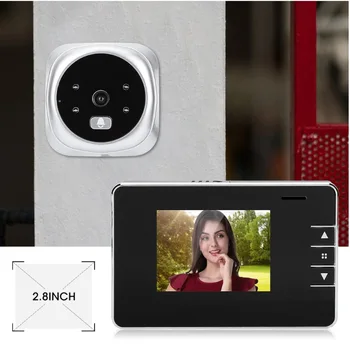 I8 HD protingas 2.8 Colių Vaizdo Doorbell Kameros Akis Akutė Kamera, Naktinio Matymo Namų Apsaugos Kameros Support 32G Atmintis Nuotrauka 2
