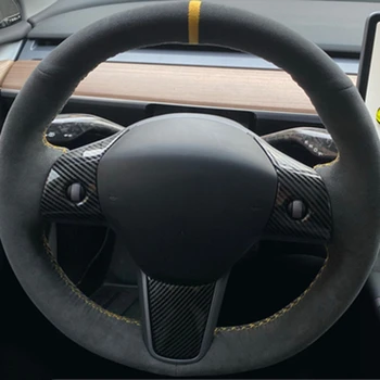 Individualų Automobilio Vairo Padengti Vairo Neslystantis Verstos Nerijos Automobilių Reikmenys Tesla Model 3 2017 2018 2019 2020 2021 Nuotrauka 2
