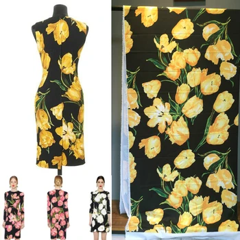 Italų prekės ženklo poliesteris raštuoto audinio skiaute, 145 cm, plotis moterų vaikų marškinėliai suknelė drabužių audinio alibaba express Nuotrauka 2