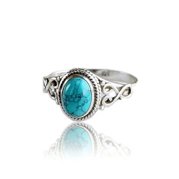 Išskirtinį 925 sidabro žiedas ponios turkio spalvos sužadėtuvių žiedas vestuvinis žiedas šiaurės sidabro papuošalai vintage papuošalai 2020trend Nuotrauka 2