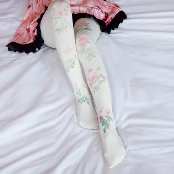 Japonijos Mori merginos mažų šviežių lolita kojinės literatūros gerbėjas rose spausdinti pėdkelnės studentų saldus kojinės saldus lolita kojinės mielas