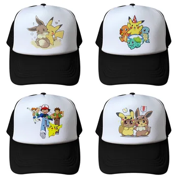 Japonų anime kawaii Pokemon skrybėlę vasarą vaikų net saulė beisbolo kepuraitę reklamos kelionės dovana