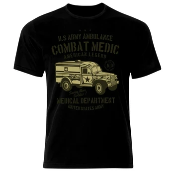 JAV Armijos Greitosios pagalbos kovojant su Medikas T-Shirt Vyrams 100% Medvilnės Atsitiktinis marškinėliai Prarasti Viršų Naujas