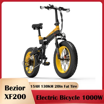 [JK]BEZIOR XF200 Elektrinį Dviratį 1000W Fat Tire Dviračių Lankstymo Smart Elektrinis Dviratis 48V 15AH 40km/h 130 KM E-Bike Apkrovos E dviratį Nuotrauka 2
