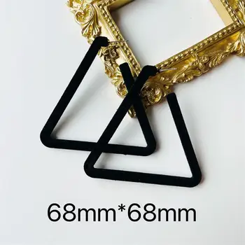 Juoda Neklijuotinė Trikampio C-žiedas Lanką Pasukti Star Didelės Rudens ir Žiemos Stiliaus Auskarai Nuotrauka 2
