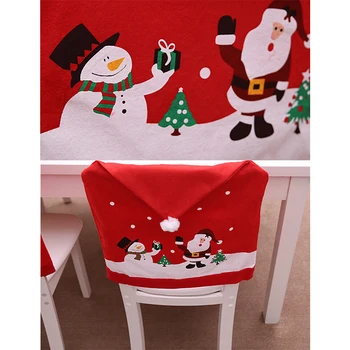 Kalėdinė dekoracija kėdės apima valgomasis sėdynės santa claus namų šaliai dekoro medžiaga