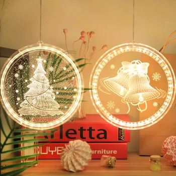 Kalėdinė Dekoracija Namuose 3D LED Santa Claus Briedžių Sniego Žibintai, Baterija Kabinti Kalėdos Nauji Metai 2022 Atostogų Dekoras Apšvietimas