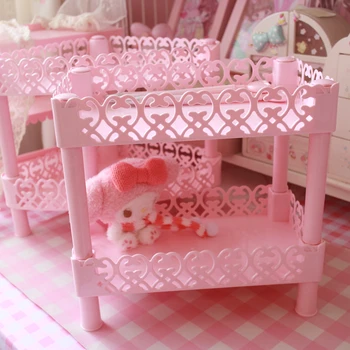 Karšto pardavimo graži rožinė mergaitė širdies plastiko nėrinių stalčiuko, virtuvė, tualetas, vonios kambarys organizatorius darbalaukio dviejų sluoksnių, lentynos Nuotrauka 2